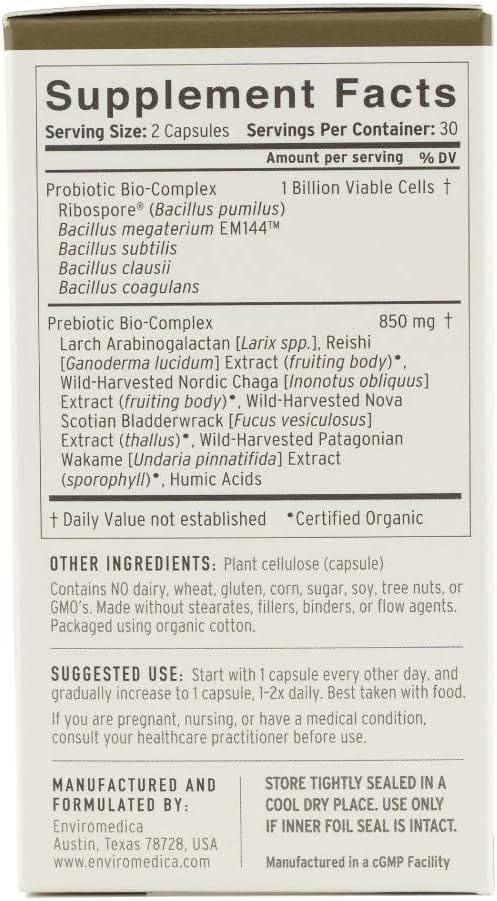 Enviromedica Terraflora Daily Care - Broad Spectrum Synbiotic (soil based / SBO) - 60 Capsules