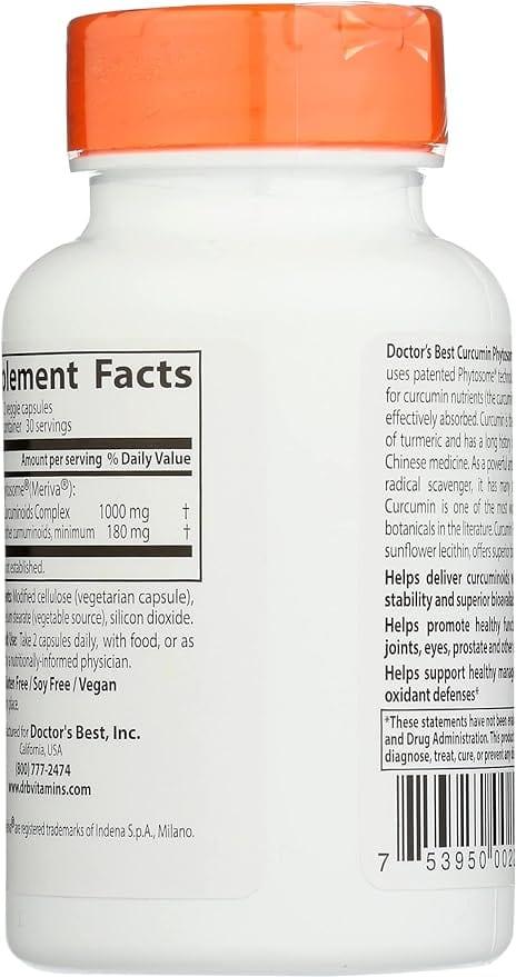 Doctor's Best Curcumin Phytosome with Meriva 500mg, 60 Capsules