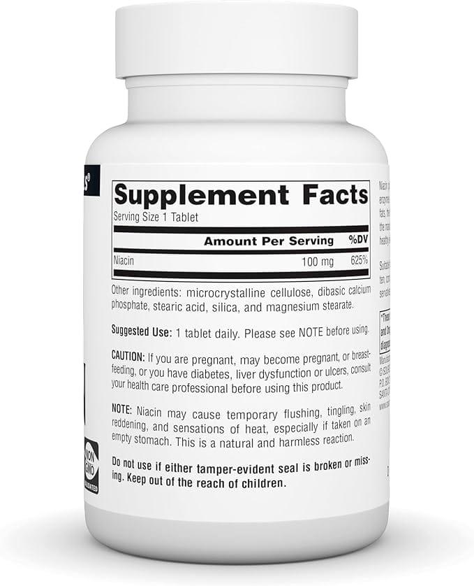 Source Naturals Niacin, 100 mg, 250 Tablets