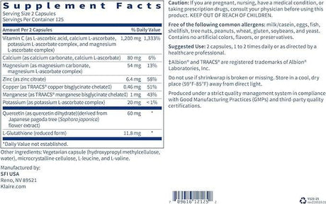 Klaire Labs Multi-Element Buffered C 250 Capsules