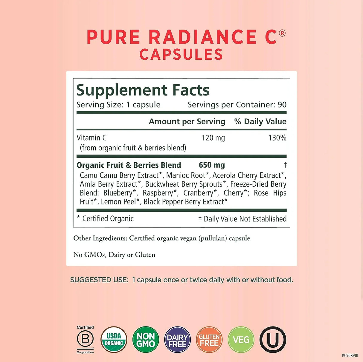 The Synergy Company Pure Radiance C, 90 Capsules