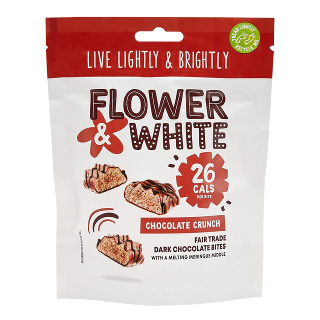 Flower & White Meringue Bites 75g Chocolate Crunch
