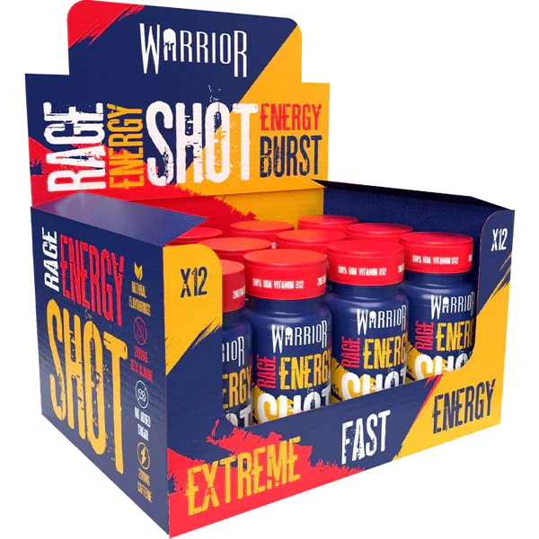 Warrior RAGE Energy Shots 12x60ml Tropical Sourz