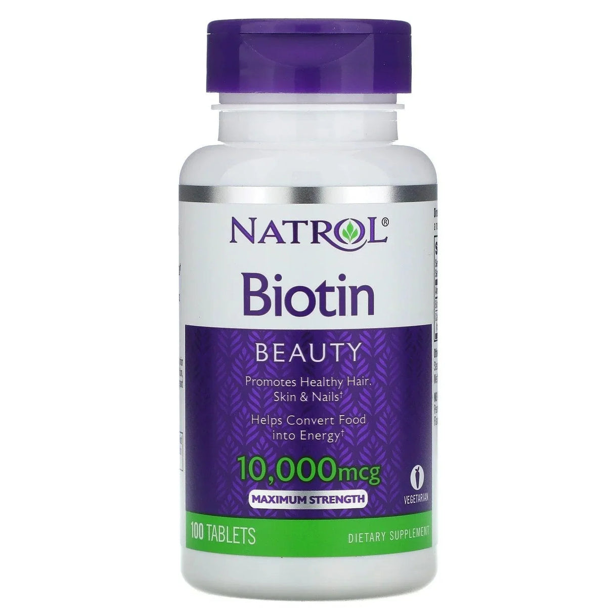 Biotin, Maximum Strength 10,000mcg, 100 Tablets - Natrol - welzo