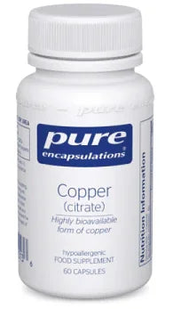 Copper (citrate) 60 capsules - Pure Encapsulations - welzo