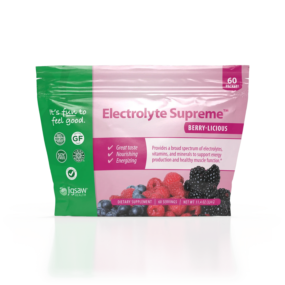 Electrolyte Supremeâ„¢ Berry-Licious flavour, 60 packets - Jigsaw Health - welzo