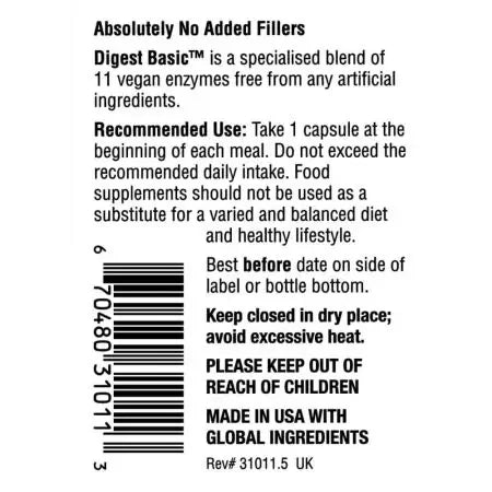 Enzymedica Digest Basic Capsules (UK Label)