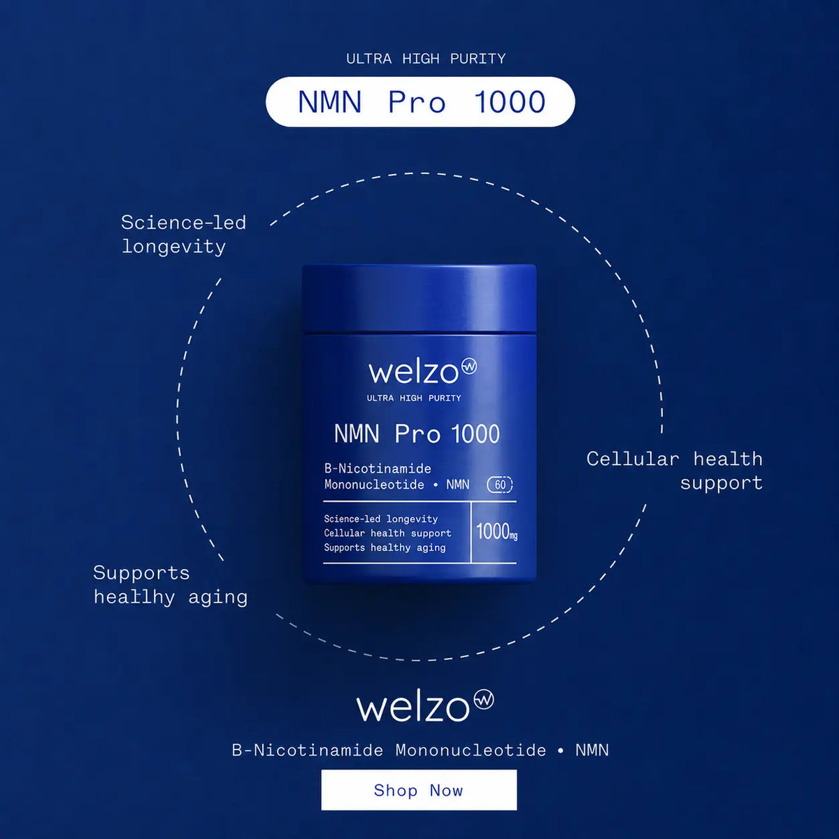 Ultra Purity NMN Pro range 300 500 1000 1200mg NAD+ supplements – view 13