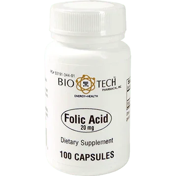 Folic Acid 20 mg 100 caps - Bio-Tech - welzo