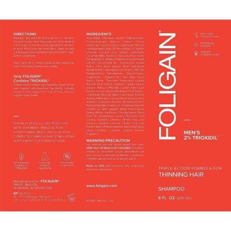 Foligain Triple Action Shampoo For Thinning Hair For Men with 2% Trioxidil