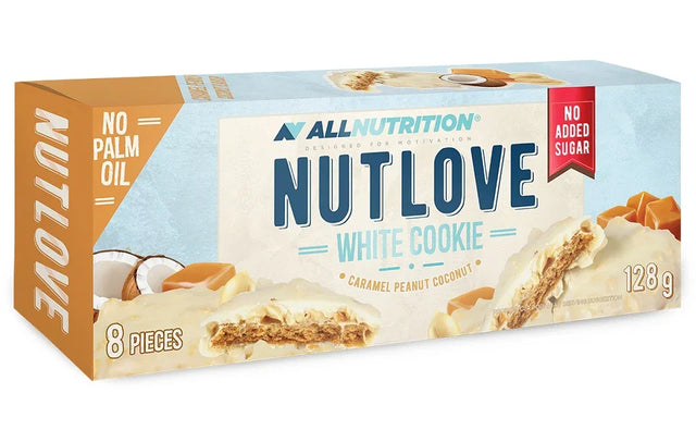 Allnutrition Nutlove White Cookie, Caramel Peanut Coconut - 8 cookies