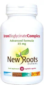 Iron Bisglycinate Complex (30 capsules) - New Roots Herbal - welzo