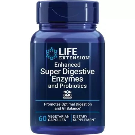 Life Extension Enhanced Super Digestive Enzymes and Probiotics 60 Vegetarian Capsules