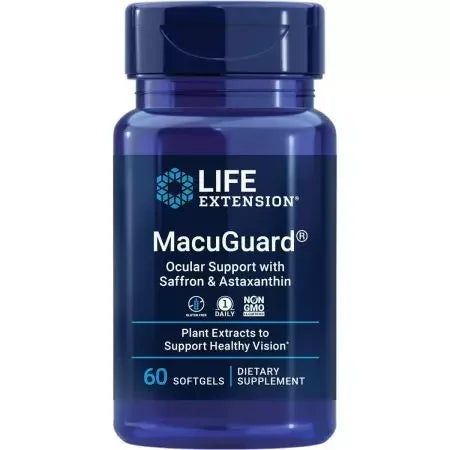 Life Extension Macuguard Ocular Support With Saffron & Astaxanthin 60 Softgels