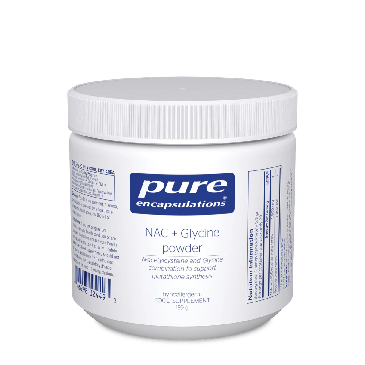 NAC + Glycine Powder, 159g - Pure Encapsulations - welzo