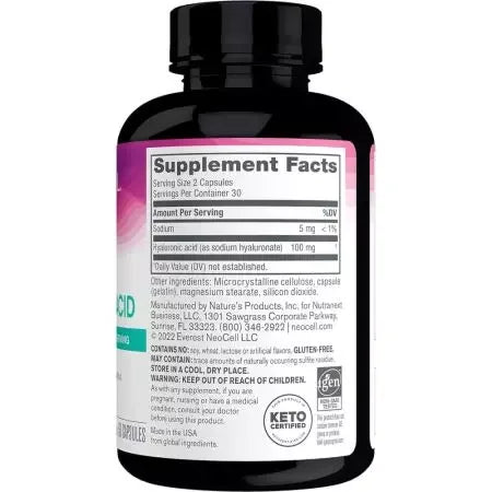 NeoCell Hyaluronic Acid 100mg 60 Capsules