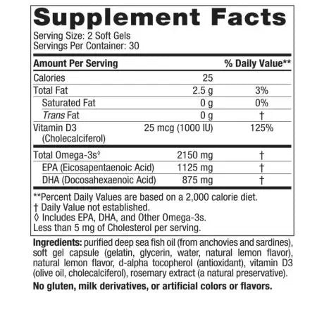 Nordic Naturals Ultimate Omega 2X D3 60 ct