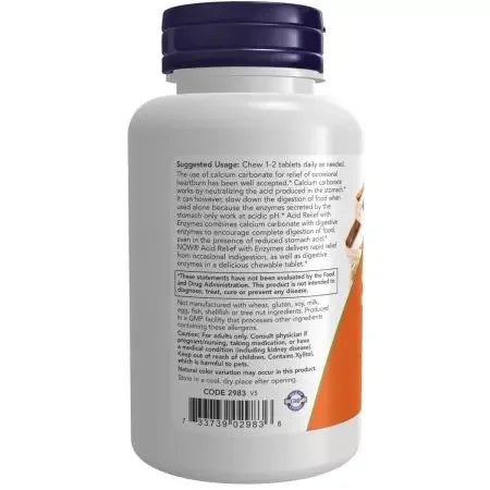 Now Foods Acid Relief with Enzymes 60 Chewables