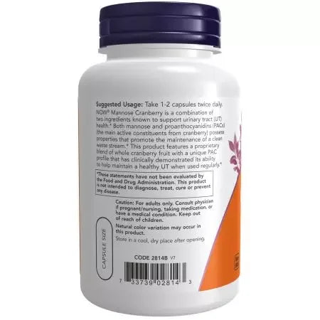 Now Foods Mannose Cranberry 90 Veg Capsules