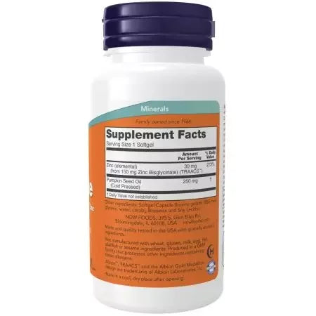 Now Foods Zinc Glycinate 120 Softgels