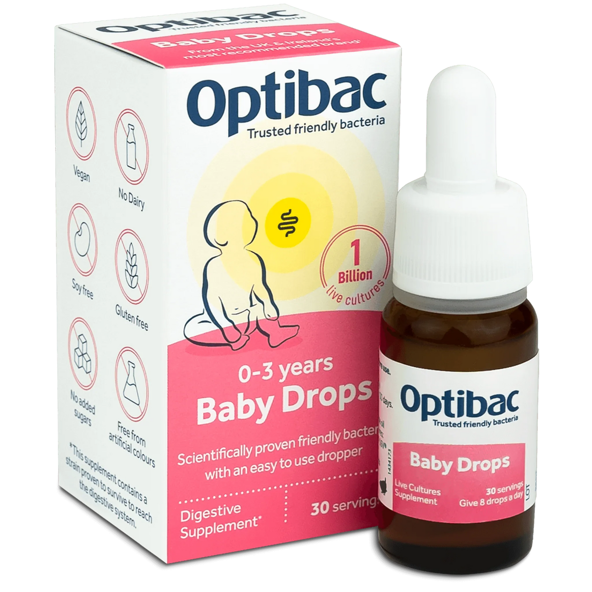 Probiotic Baby Drops, 10ml - OptiBac - welzo