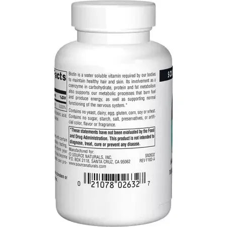 Source Naturals Biotin 10,000mcg 60 Tablets