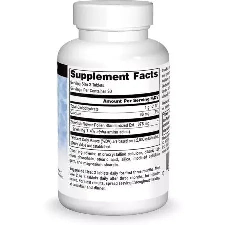 Source Naturals Swedish Flower Pollen 90 Tablets