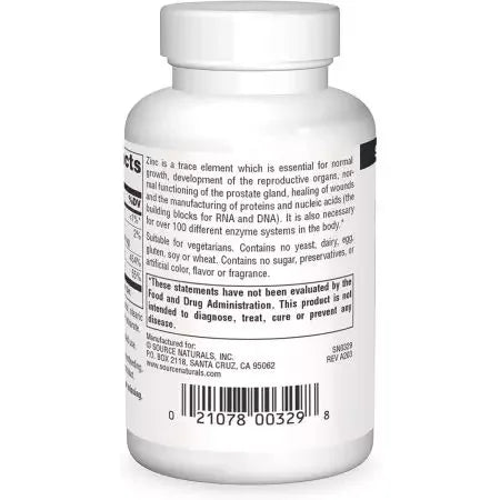 Source Naturals Zinc 50mg 100 Tablets