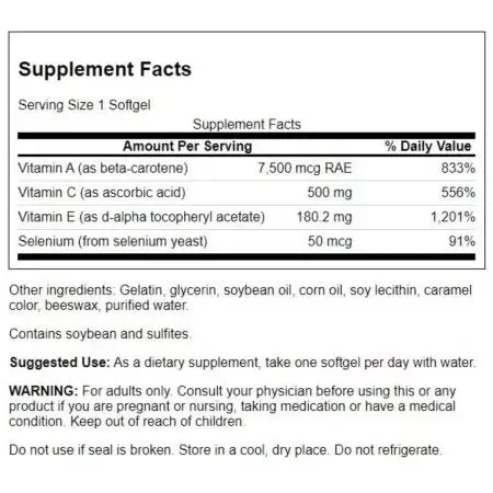 Swanson ACES Vitamin A, C, E & Selenium 60 Softgel