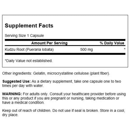 Swanson Full Spectrum Kudzu Root 500 mg 60 Capsules