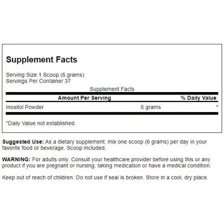 Swanson Inositol Powder 100% Pure 8 oz Powder