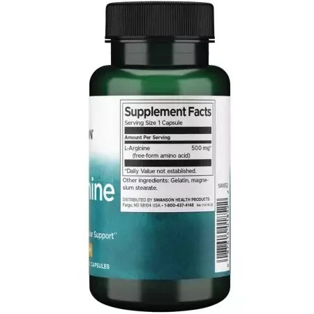 Swanson LArginine 500 mg Capsules