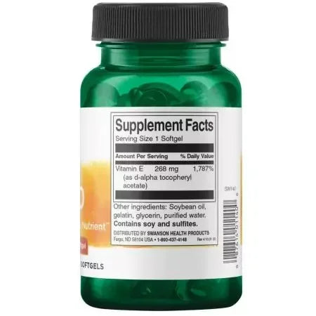 Swanson Natural Vitamin E Natural 400iu (268 mg) 100 Softgels