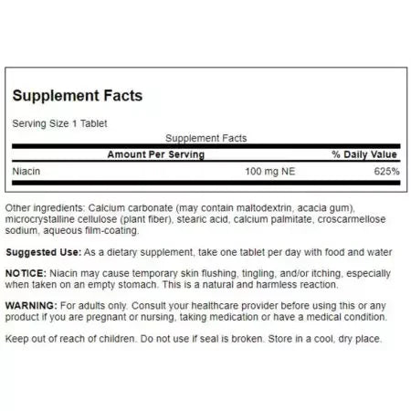 Swanson Niacin 100mg 250 Tablets
