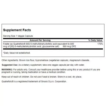 Swanson Ultra Folate 680mcg 30 Veggie Capsules