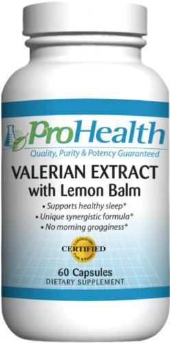 ProHealth Valerian Extract with Lemon Balm - 160 mg, 60 capsules