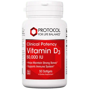 Vitamin D3 50,000 IU - 50 softgels - Protocol For Life Balance - welzo