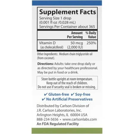 Carlson Labs Super Daily D3 365 Drops 10.3ml