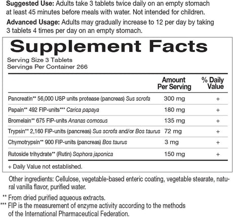 Garden of Life Wobenzym N, 800 Enteric-Coated Tablets