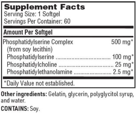 Klaire Labs SerraBella Plus (formerly Phosphatidyl Serine) 60 softgels