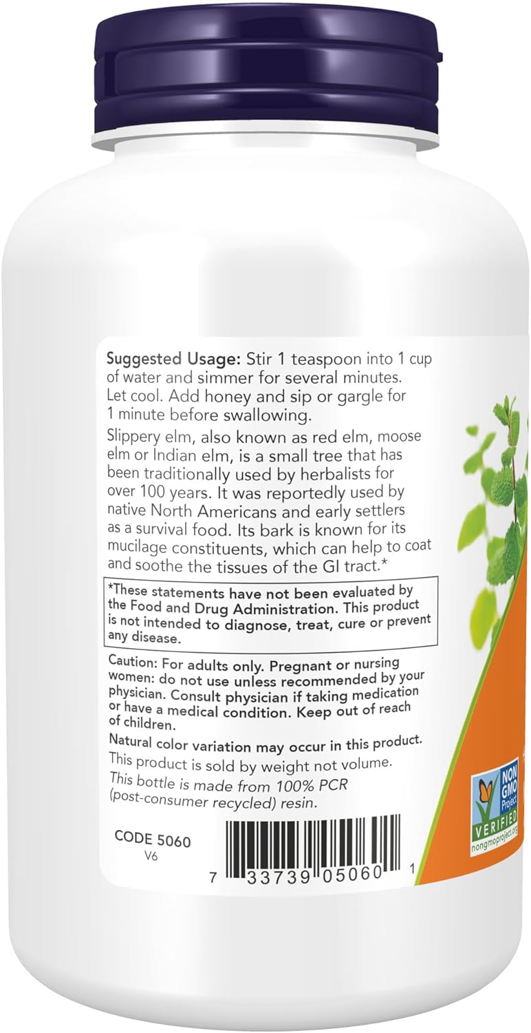 Now Foods - Slippery Elm, Powder, 4 oz (113 g)