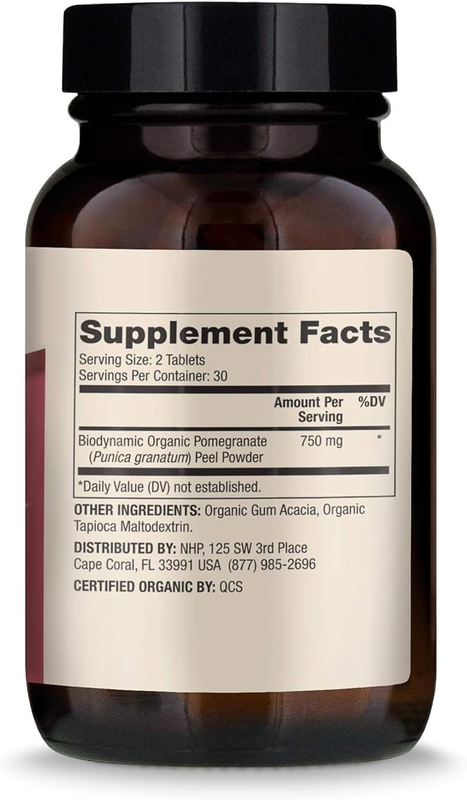 Dr. Mercola Biodynamic® Organic Pomegranate Peel, 60 Tablets