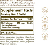 Solgar Chelated Molybdenum, 100 Tablets