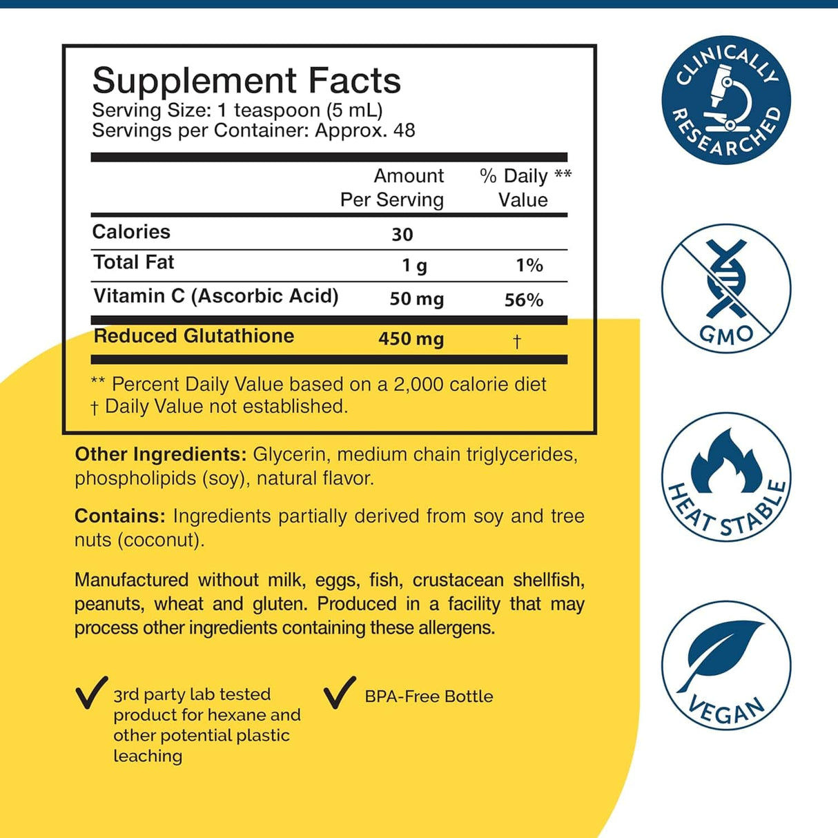 Researched Nutritionals Tri-Fortify Tube (Liposomal Glutathione Vitamin C) 8 fl oz, Orange Flavor - SOI*)