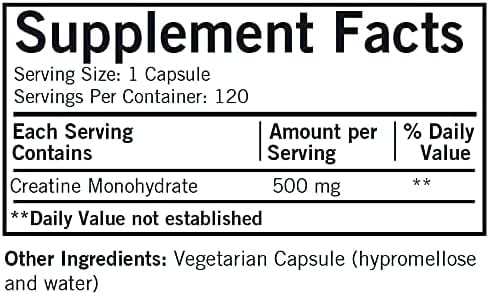 Kirkman Labs (Hypoallergenic) - Creatine 500 mg, 120 Capsules