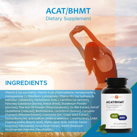 Holistic Health - DISC ACAT / BHMT Fatty Acid Digestion / Energy Conversion 90 Capsules