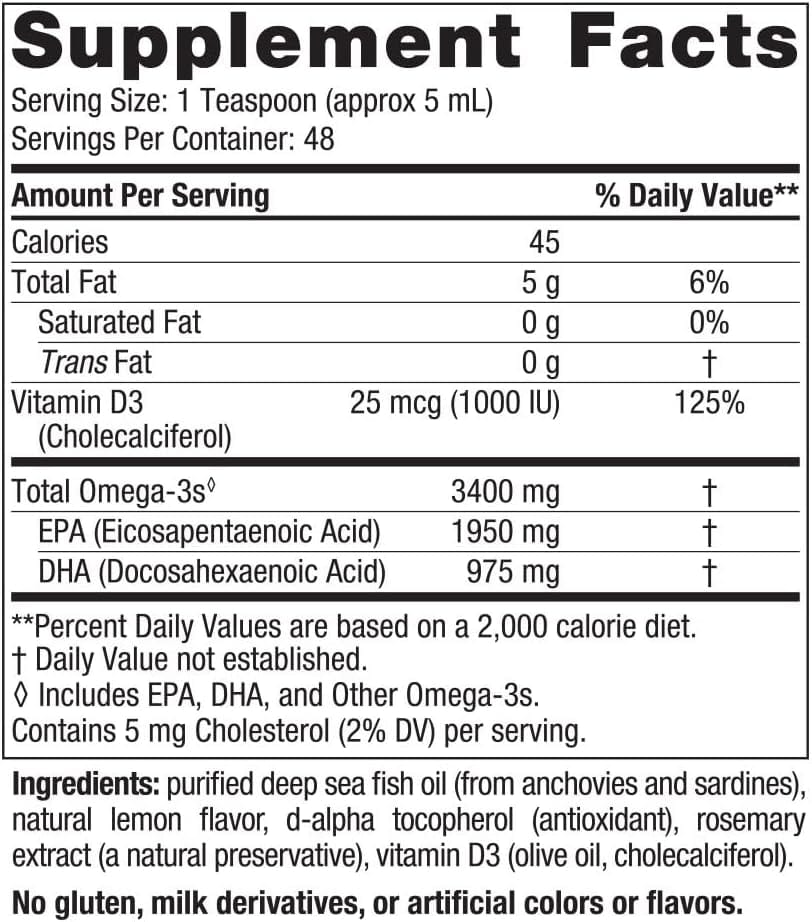 Nordic Naturals Ultimate Omega Xtra (Lemon) 237 ml