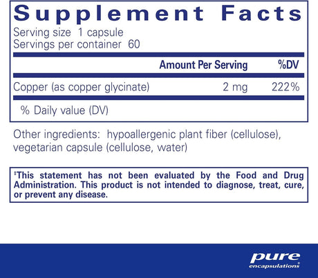 Pure Encapsulations - Copper (Glycinate) 60 Caps