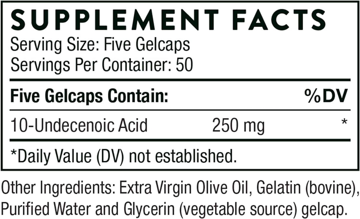 Thorne Undecylenic Acid (formerly Formula SF722) 250 GelCaps