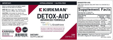 Kirkman Labs Detox-Aid Advanced Formula, 100 Capsules